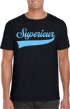 Bellatio Decorations Foute party t-shirt voor heren - Superieur - zwart - glitter - carnaval/themafeest XXL