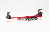 Herpa Vrachtwagen model Hammar containerzijlader in rood, miniatuur op schaal 1:87, verzamelstuk, Made in Germany, kunststof