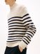 Tommy Hilfiger Heren Bretonse katoenen streep mock hals MW0MW41320 pullover trui, bruin, L