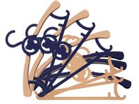 Set Teddy Bear Set van 6 uittrekbare kleerhangers voor kinderen, kunststof