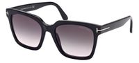 Tom Ford Selby FT0952 01B Zonnebril Dames Zwart Acetaat Rechthoekig