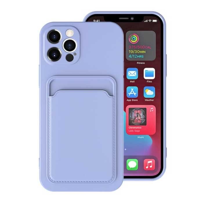 XDAG iPhone 7 Kaarthouder Hoesje - Wallet Card Slot Cover Lichtblauw