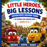 Little Heroes, Big Lessons: Adventures Around Town: 10 Illustrated Stories for Curious Kids Ages 6–9