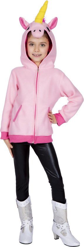 Wilbers Eenhoorn Kostuum Meisjes - Roze - Maat 140 - Jasje - Verkleedkleding