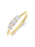 Lucardi Dames 14 karaat geelgouden ring met lab grown diamant 0,490ct