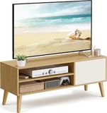 Vasagle TV-meubel – 120 cm – Natuurlijk eiken/Crèmewit