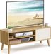 Vasagle TV-meubel – 120 cm – Natuurlijk eiken/Crèmewit