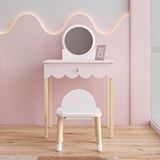 en.casa Kaptafel met stoel Vestnes 93x56x36 cm roze en wit
