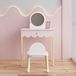 en.casa Kaptafel met stoel Vestnes 93x56x36 cm rose et blanc