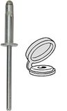 Restagraf Klinknagels voor kentekenplaat, 0 tot 6,3 mm dik, 17,5 mm lengte, wit, 200 stuks