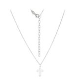 Cavill - 925 Sterling Zilver Ketting met Rhodium Coating - Verstelbare Zilveren Ketting 42-47 cm - Fijne Kruishanger - Elegante Sieraden