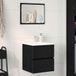 Maison Exclusive - Meuble sous lavabo chêne, noir, 41x38,5x45 cm, fibre de bois