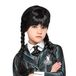 RUBIES Wednesday Addams pruik voor meisjes met vlechten en franjes, officiële Wednesday kostuumaccessoire voor Halloween, carnaval, feestjes en cosplay