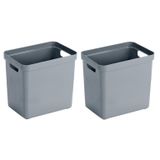 Sunware Boîte de rangement Sigma - 5x - plastique - gris - 25 litres