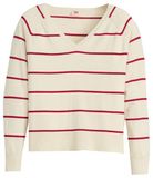 Levi's Petal Vneck Sweater Stephanie Stripe Buttercream