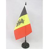 AZ FLAG Tafelvlag Belgisch wapenschild 21x14 cm Polyester 100D Plastic Voet