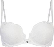 Hunkemöller Dames Lingerie Voorgevormde maximizer beugel bh Marine - Wit - maat A75