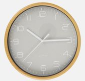 Merkloos / Sans marque Premium Quartz Wandklok - Bruin met grijze achtergrond - Ø 20 cm