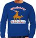 Bellatio Decorations Foute Kersttrui sweater - seksende rendieren - when Santa sleeps the show must go on - blauw - voor heren XXL