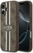 Guess Hoesje geschikt voor Apple iPhone 17 - 4G Printed Stripes Hard Case Back Cover - Geschikt voor MagSafe - Bruin