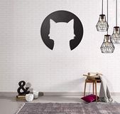 Homemania Wanddecoratie, staal, zwart, 45 x 0,15 x 45 cm