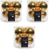 Decoris Kerstballen - 18x stuks - goud - D8 cm - glas - glans en mat - kerstversiering - Kerstboomversiering