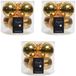 Decoris Kerstballen - 18x stuks - goud - D8 cm - glas - glans en mat - kerstversiering - Kerstboomversiering