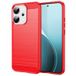 Oppo Coque pour Oppo Reno 14 / 14 F / 14 FS 5G - housse etui silicone gel carbone + verre trempe - ROUGE