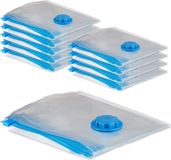 Relaxdays vacuümzakken kleding - set van 10 - 60 x 80 cm - reis - herbruikbaar - met ventiel