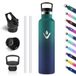 Motswedi Thermosfles 1000 ml, Roestvrijstalen Waterfles, BPA-Vrij, Thermofles, 304 RVS, Dubbelwandige, 18/8 Roestvrij Staal, Lekvrij, Waterfles voor Sport, Camping, kantoor, Donkergroen & Donkerblauw