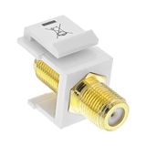 InLine® Keystone inbouwadapter, verbindingskoppeling voor satellietkabel, 2x F-bussen, wit