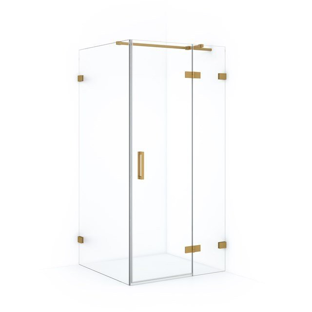 Maxaro Douchecabine Diamond 90x70cm 8mm Helder Veiligheidsglas Goud met Draaideur