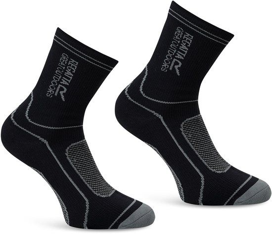Regatta Waterdichte dubbellaagse sokken Zwart Katoenmix Maat 43-47 Unisex