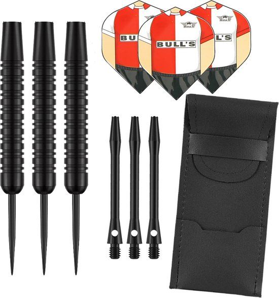 Darts Set Black - 23 gram - Steeltip - 3 stuks