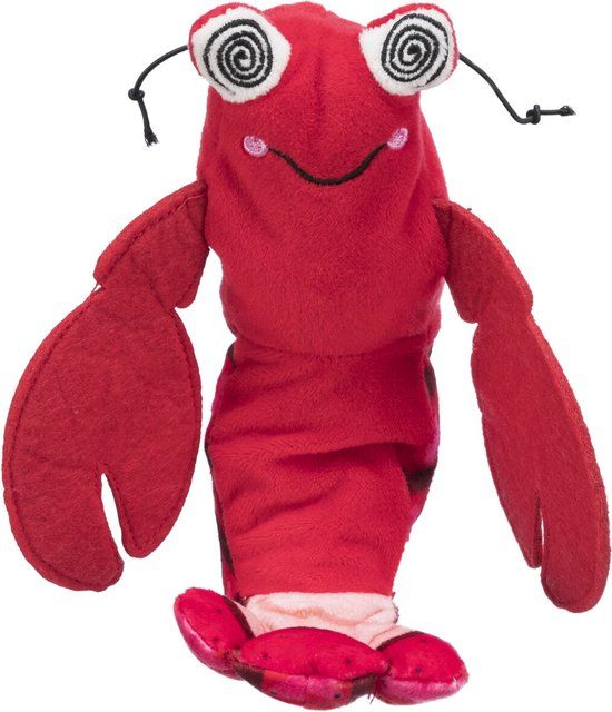 Trixie Spartel Garnaal - Stof - Catnip - Rood - 23 cm