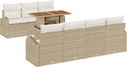vidaXL Tuinbank Set met kussen 8 pcs beige en crèmekleurig