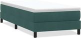 vidaXL Boxspringbed zonder matras, fluweel, donkergroen, 90x210 cm