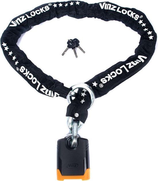 VINZ Batura Motorslot / Scooterslot / Kettingslot ART 5 - 150 cm - Zwart