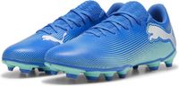 PUMA FUTURE 7 PLAY FG/AG Unisex Voetbalschoenen - Hyperlink Blue-Mint-PUMA White - Maat 46