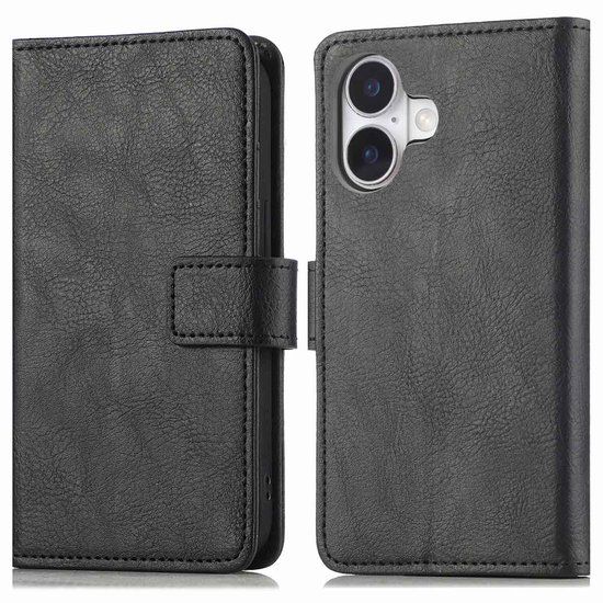 imoshion Luxe Bookcase voor de Apple iPhone 16 - Zwart