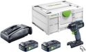Festool TID 18-Basic visseuse à chocs sans fil 18 V 180 Nm 1/4" sans balai + 2x batterie 4,0 Ah + chargeur + Systainer