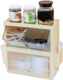 Merkloos Boîte de rangement pour sachets de thé, support mural, gain de place, boîte à thé pour capsules de café, snacks, maison, boîte à thé pour organisateur de sachets de thé (jaune crème)