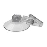 Merkloos / Sans marque Zuignap met ophang klem - 5x - kunststof - 4 cm - raam/deur bevestiging - Feestversiering ophangen - Ophangclips