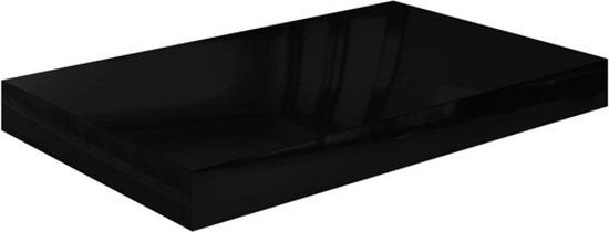 vidaXL Wandschap - zwevend - 40x23,5x3,8 cm - MDF - hoogglans - zwart