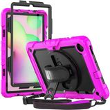 Samsung Galaxy Tab S6 Lite Hoes met Screenprotector, Handriem en Schouderriem - Rose
