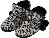 Apollo Pantoffels/sloffen luipaard print - dames - grijs - maat 39-40