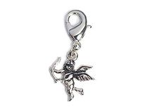INNSPIRO Nice Charms metalen hanger engel met boog met karabijnhaak, 12 x 14 mm, 25 stuks, 10x22mm., Metaal, Geen edelsteen