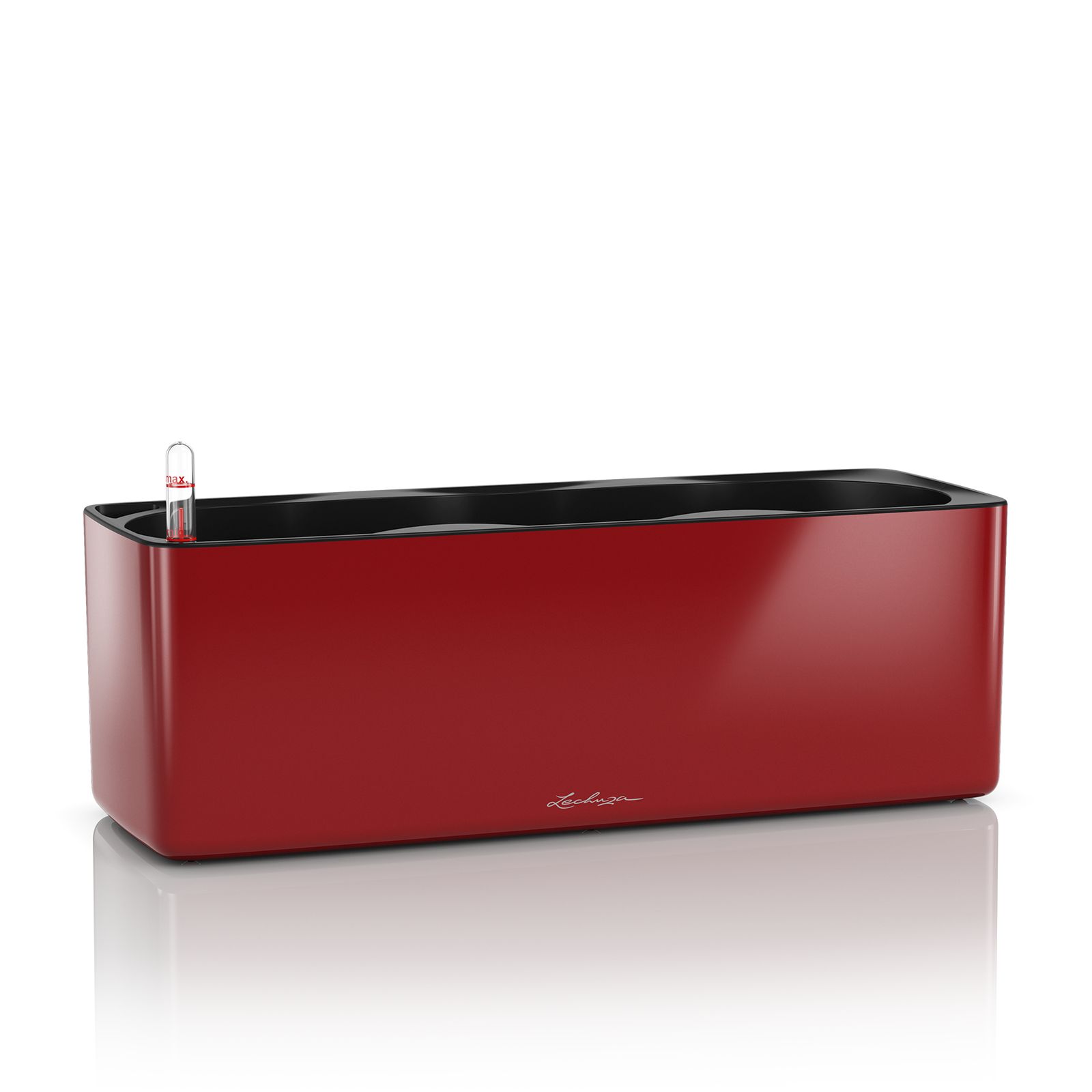 LECHUZA CUBE Rectangle Planter - Red - Indoor - 14x40x13.5 cm