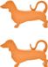 Esschert Design deurstopper/deurwig teckel - 2x - kunststof - bruin - 15 x 9 x 3 cm
