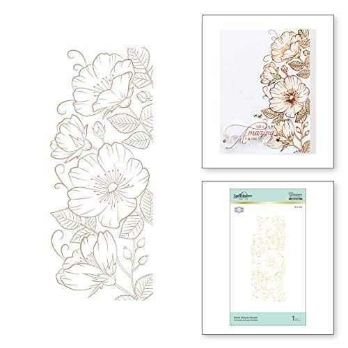 Spellbinders Sweet Blooms Border - Glimmer Hot Foil Plate Set - Metaal